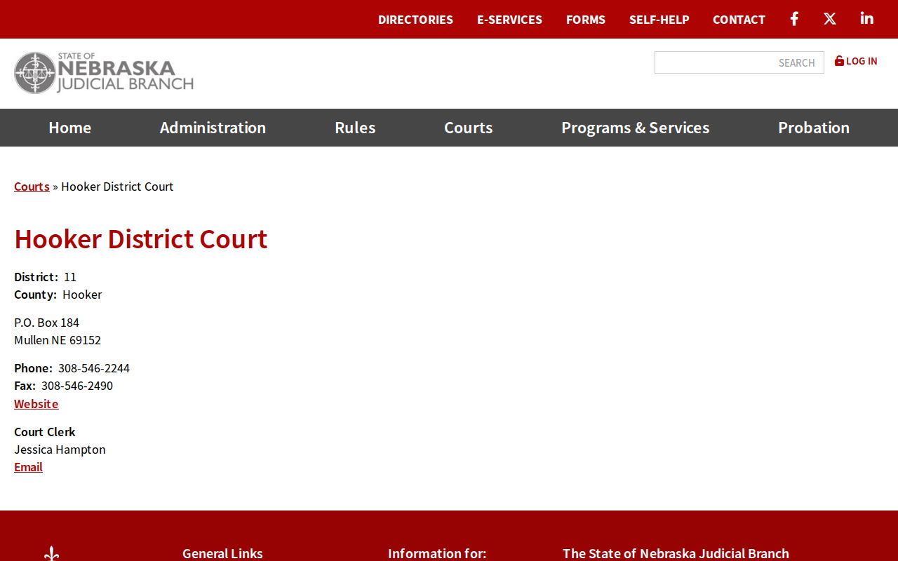 Hooker County warrant search District Court source