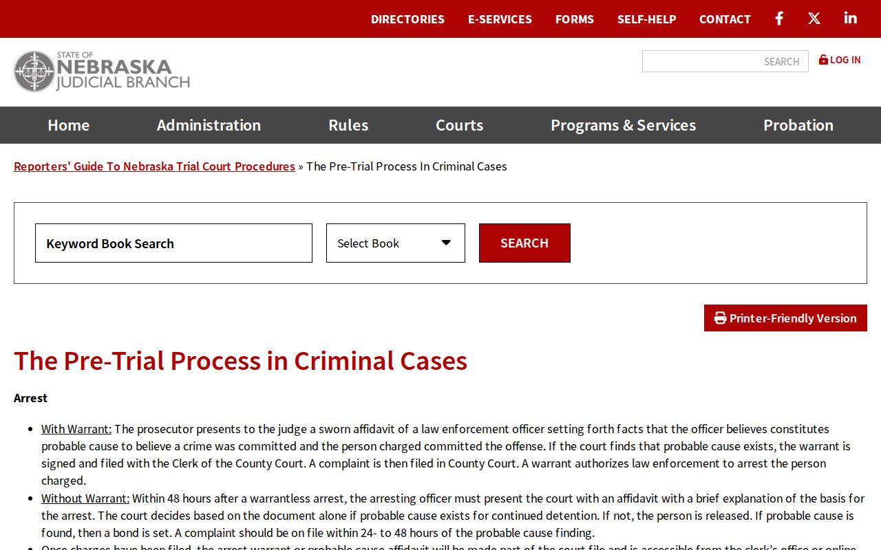 Hooker County bench warrants Nebraska court process source