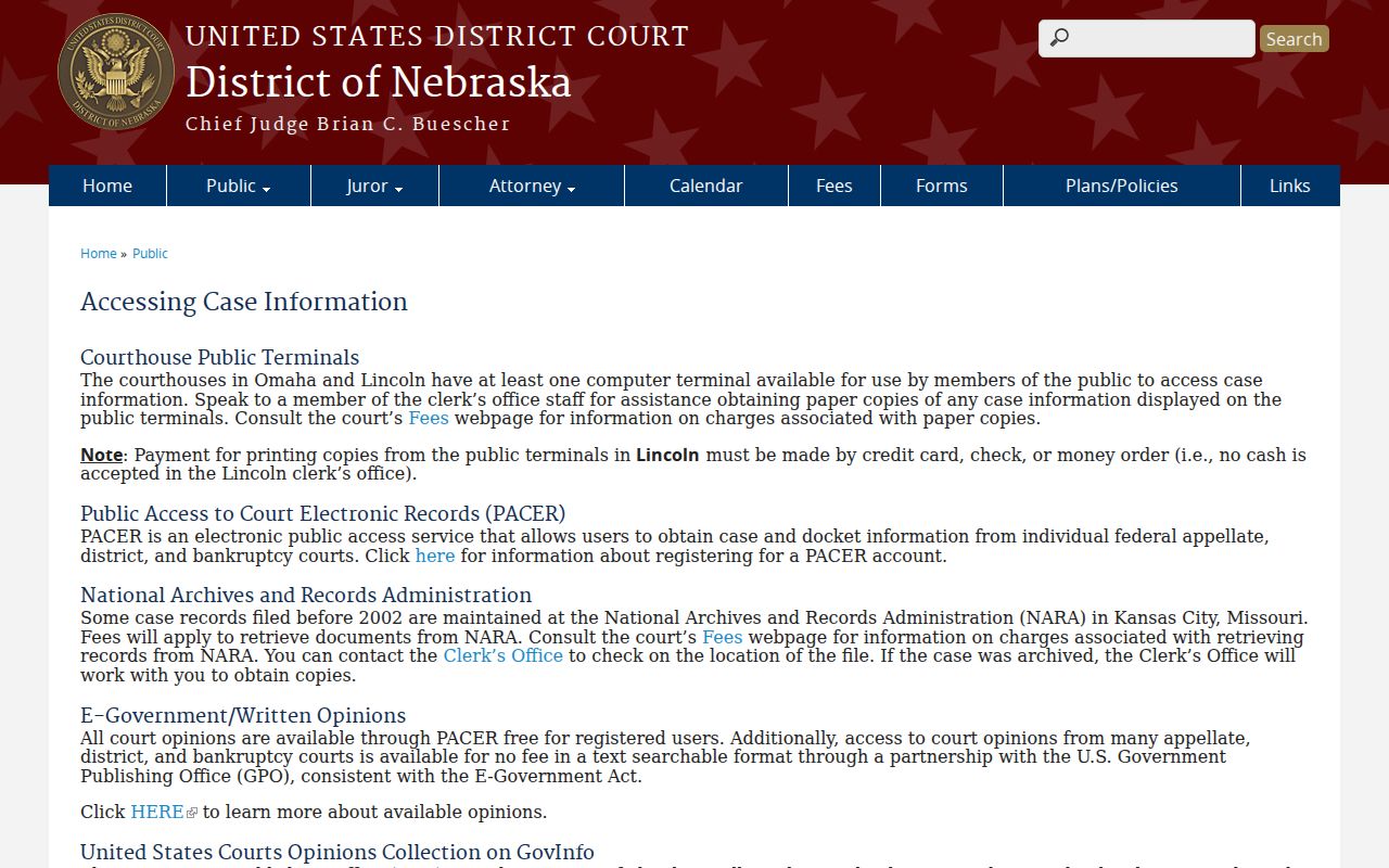 Hooker County most wanted federal court access source
