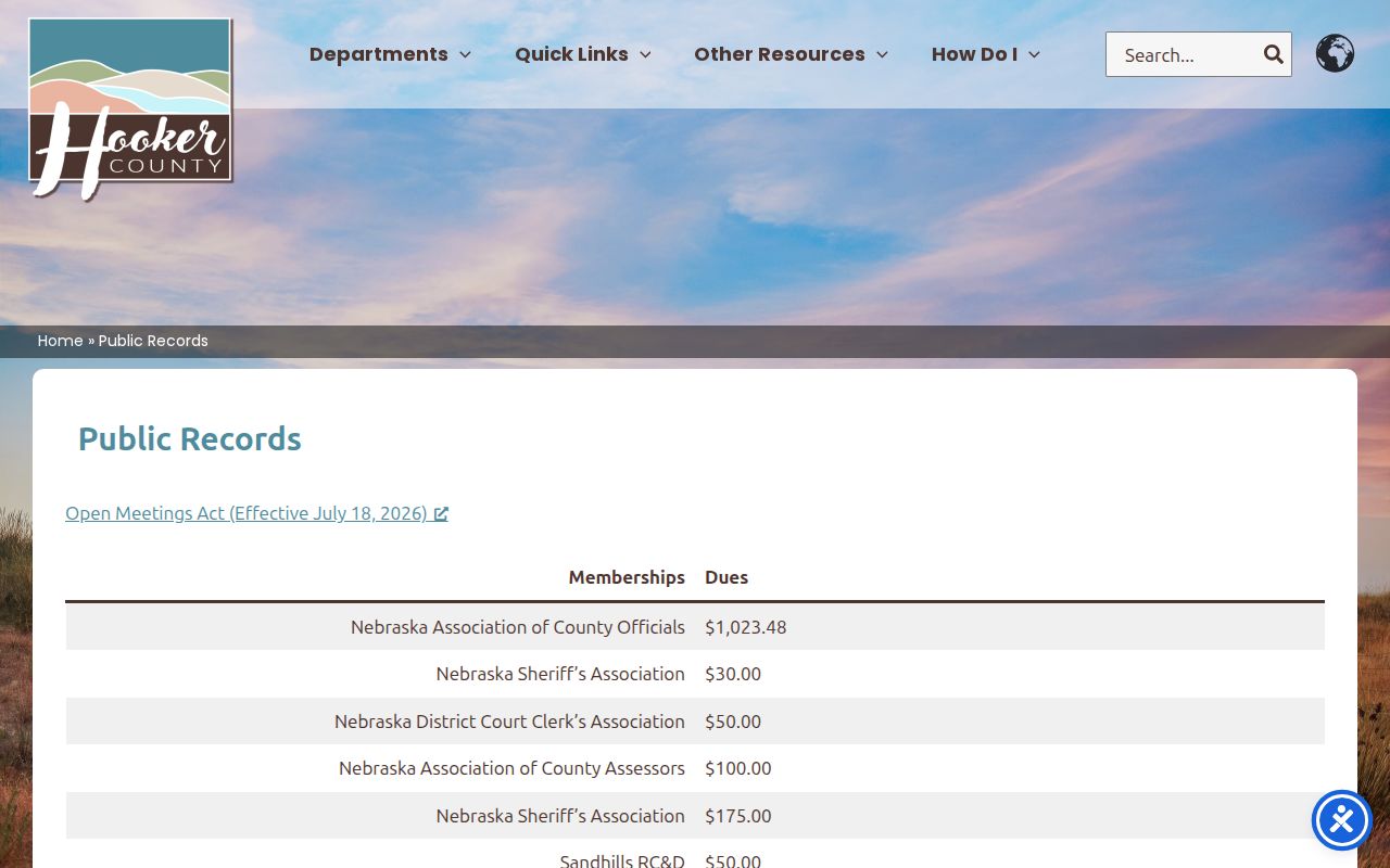 Hooker County warrant records public records source